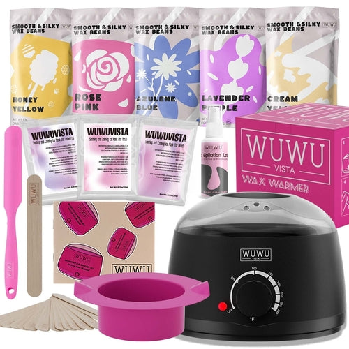 Waxing Kit WUWUVISTA 23 Items Hair Removal Wax Kit With Wax Warmer