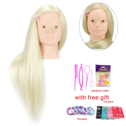 Colourful Doll Head with 85% mixed 60cm human hair For Hairdressers