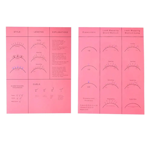 Beginner Lash Map Chart Wispy Lashes Pratice Chart Eye Shape Sponges