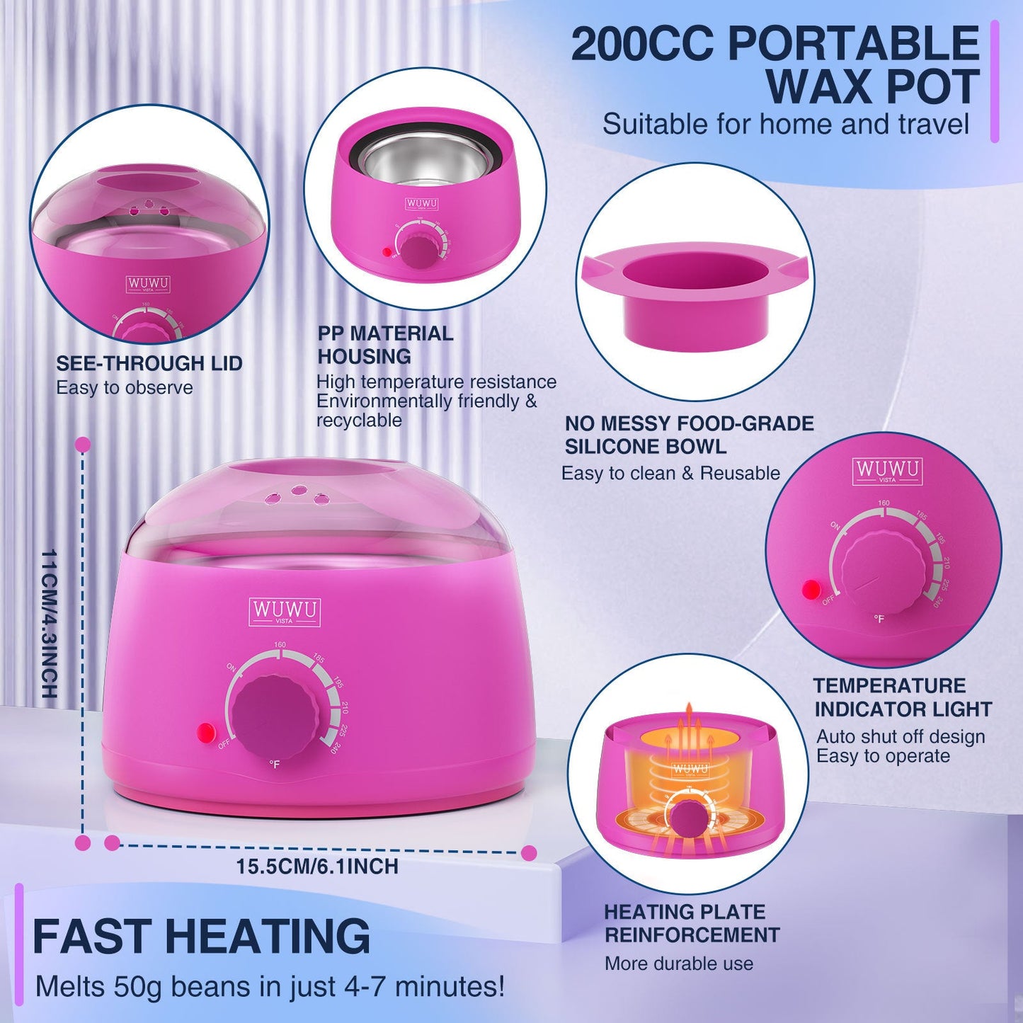 Waxing Kit WUWUVISTA 23 Items Hair Removal Wax Kit With Wax Warmer