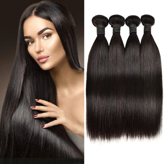 European And American Wigs, Real Hair Weaves, Natural Color, Smooth