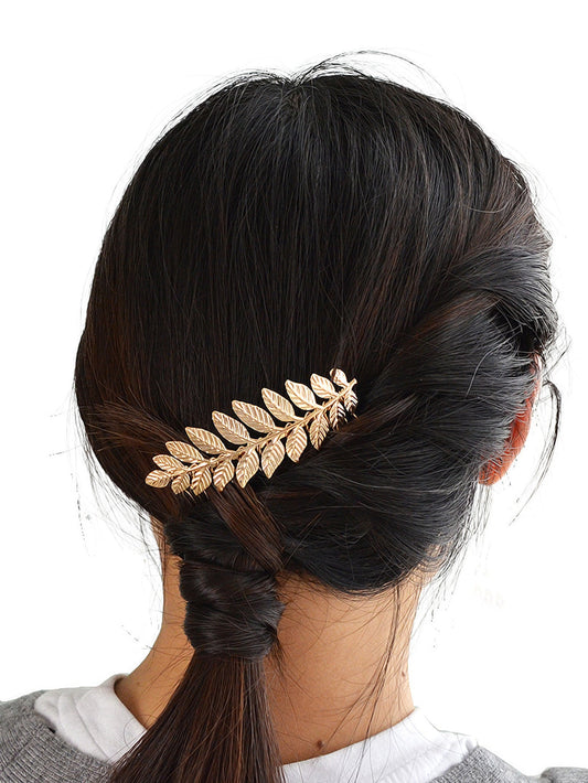 Costume Hair Accessories Gold Silver Leaf Hair Comb Hair Clips Girls