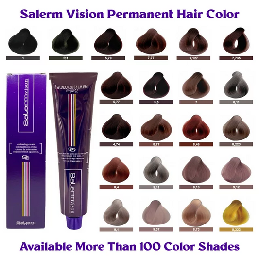 Salerm Vision Permanent Coloring Cream Hair Color ( 7,77 Blond Intense Brown ) 2.3 Oz