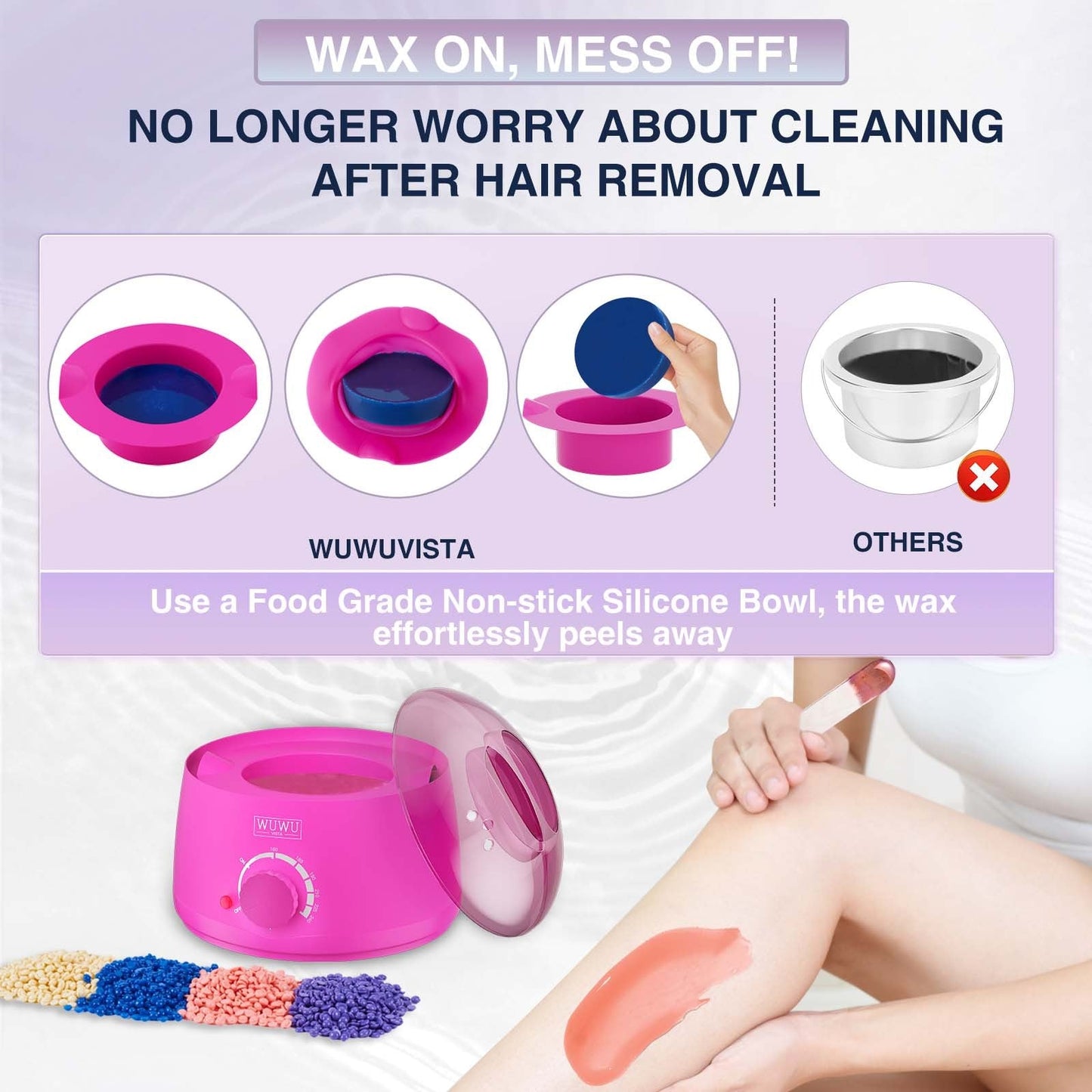 Waxing Kit WUWUVISTA 23 Items Hair Removal Wax Kit With Wax Warmer