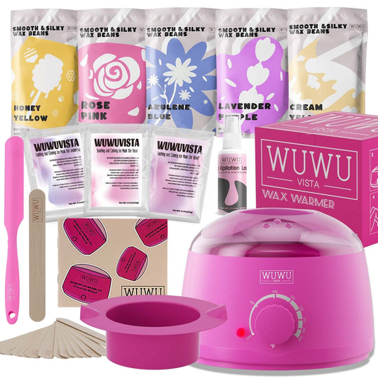 Waxing Kit WUWUVISTA 23 Items Hair Removal Wax Kit With Wax Warmer