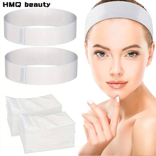 10/50/100pcs Disposable SPA Facial Headbands White Facial Esthetician