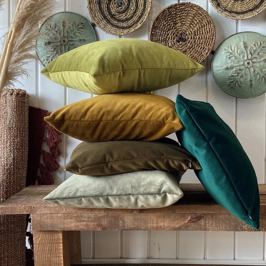 Velvet Cushion Cover Solid Color Throw Pillow Covers for Living Room