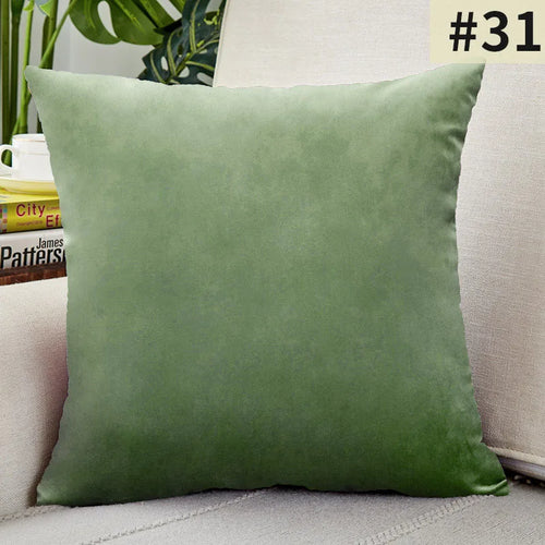 Velvet Cushion Cover Solid Color Throw Pillow Covers for Living Room