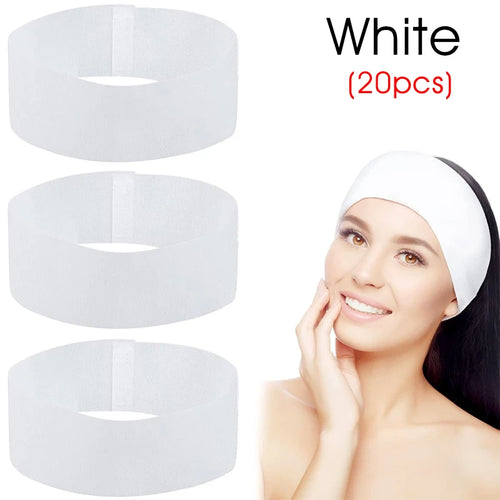 10/50/100pcs Disposable SPA Facial Headbands White Facial Esthetician