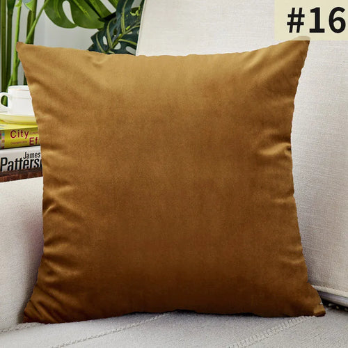 Velvet Cushion Cover Solid Color Throw Pillow Covers for Living Room