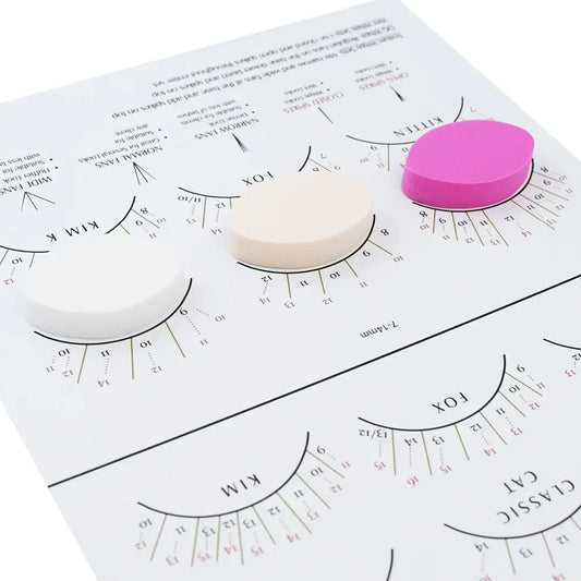 Beginner Lash Map Chart Wispy Lashes Pratice Chart Eye Shape Sponges
