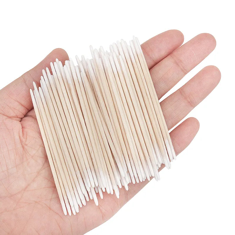 Disposable Ultra-small Double-end Wood Cotton  Swab 100pcs Lint Free