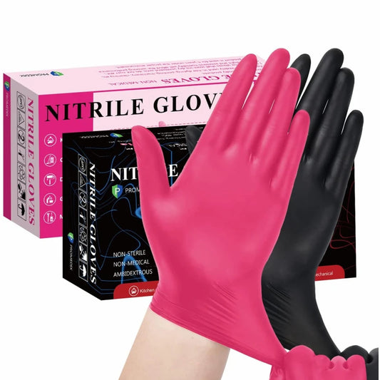 Fuchsia Nitrile Disposable Gloves Pink 20/50/100PCS Powder Latex Free