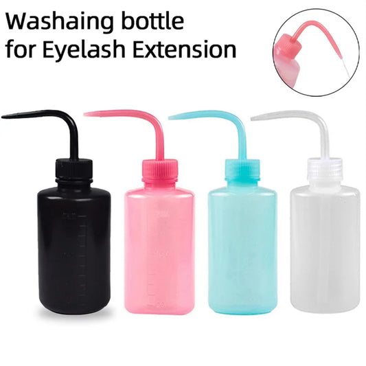 250/500ml Eyelash Cleaning Washing Bottle Curved Spout Cleaner