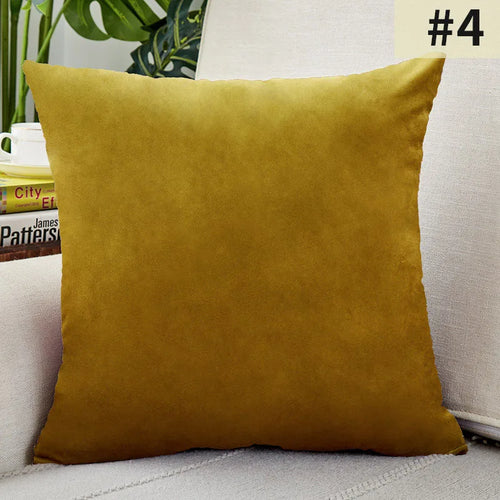Velvet Cushion Cover Solid Color Throw Pillow Covers for Living Room