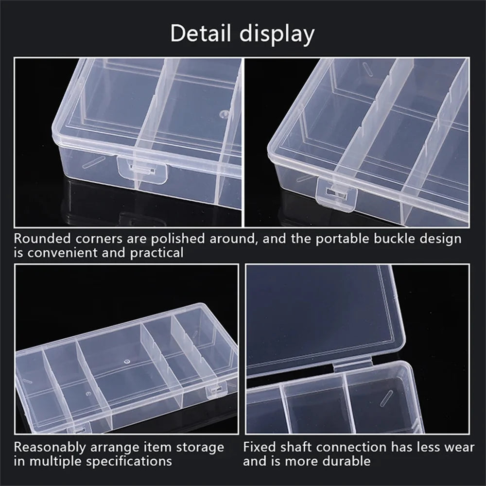 1PCS Transparent with Cover Rectangle Vertical 5 Grid Eyelash