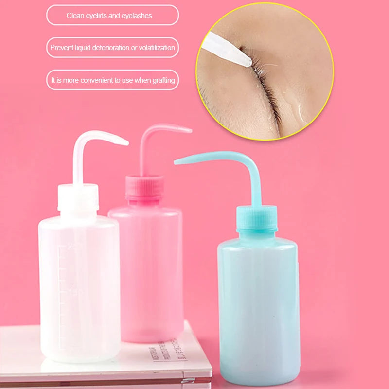 250/500ml Eyelash Cleaning Washing Bottle Curved Spout Cleaner