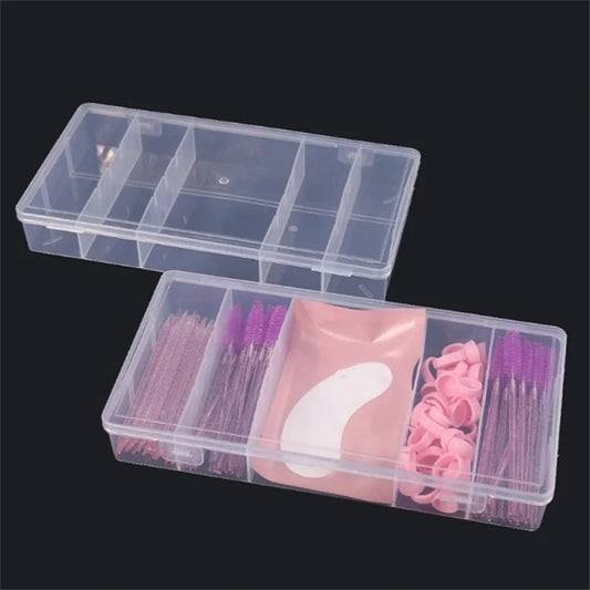 1PCS Transparent with Cover Rectangle Vertical 5 Grid Eyelash