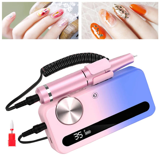 2 In 1 Electric Nail Drill Portable Rechargeable Professional Wireless
