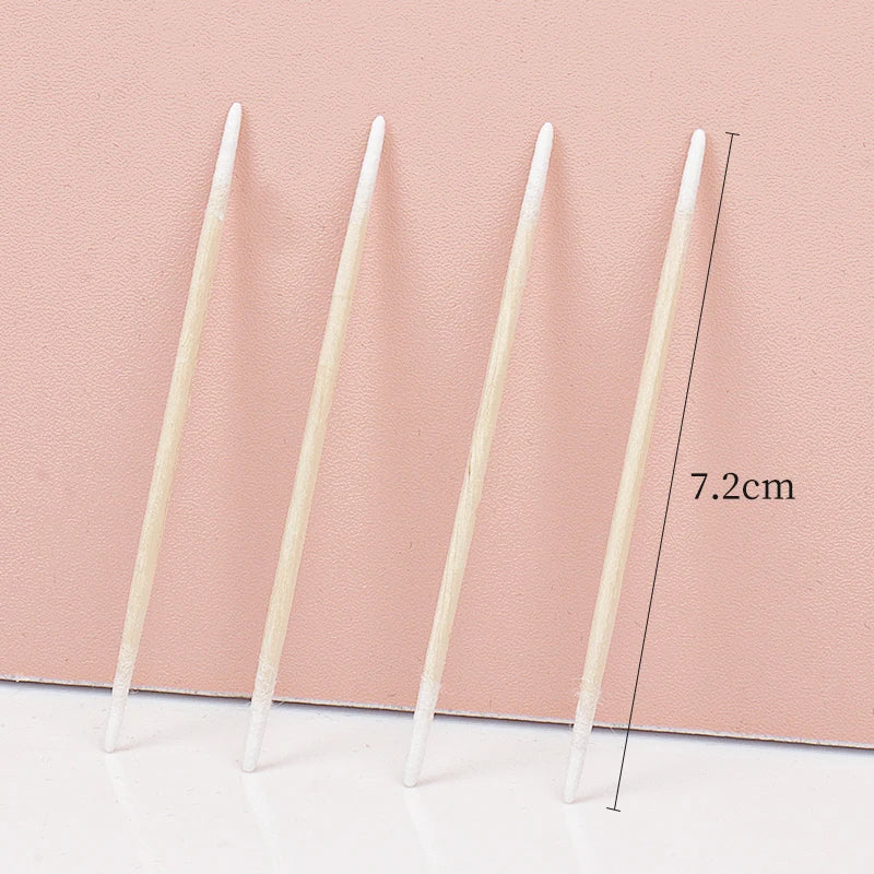 Disposable Ultra-small Double-end Wood Cotton  Swab 100pcs Lint Free