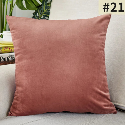 Velvet Cushion Cover Solid Color Throw Pillow Covers for Living Room