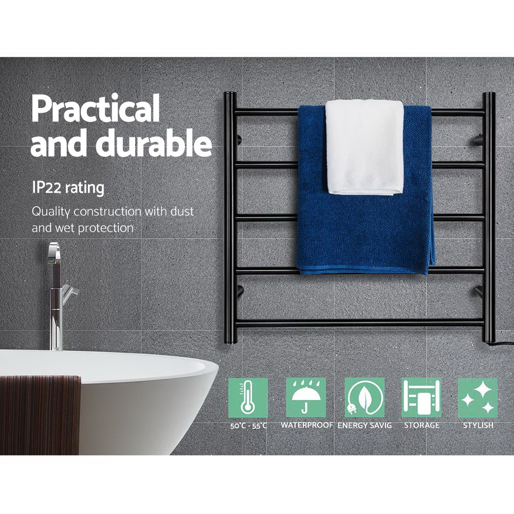 Devanti Heated Towel Rail Electric Warmer Heater Rails Holder Rack