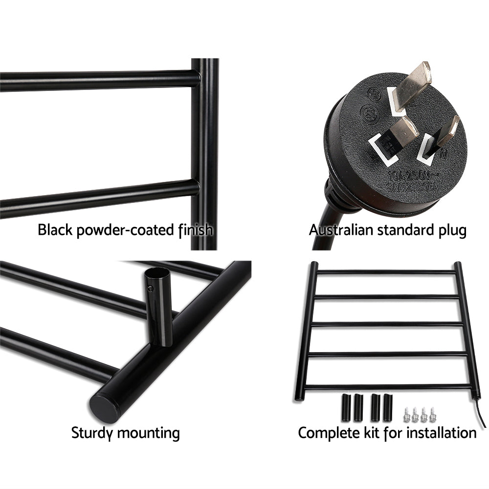 Devanti Heated Towel Rail Electric Warmer Heater Rails Holder Rack
