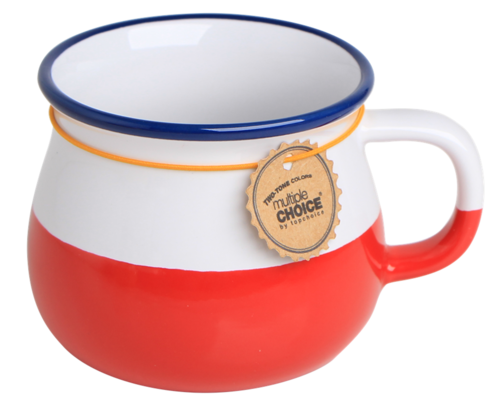 Mini mug, white-red, Vintage